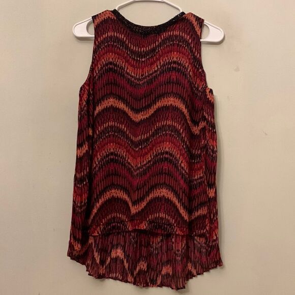 Cache high low sleeveless beaded blouse Size S New - Picture 1 of 9